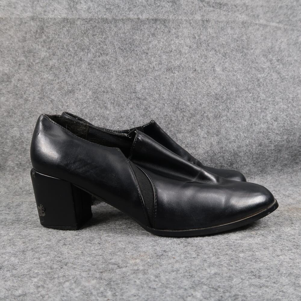 Unlisted Shoes Womens 7.5 Fashion Pump Low Bootie Block Heel Square Toe Black